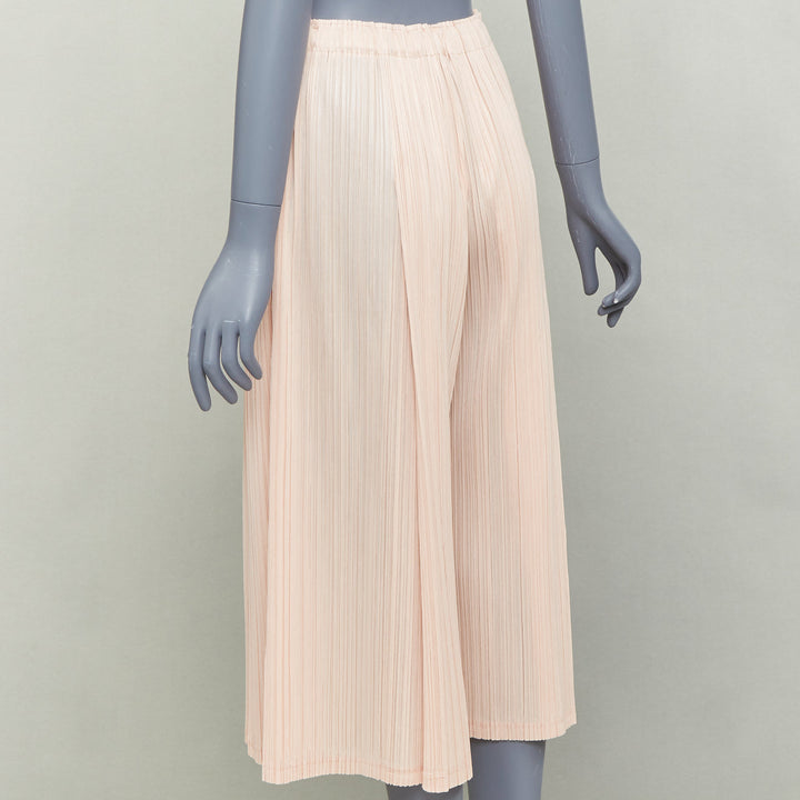 ISSEY MIYAKE Pleats Please pink plisse high waist wide mellow pants JP4 XL