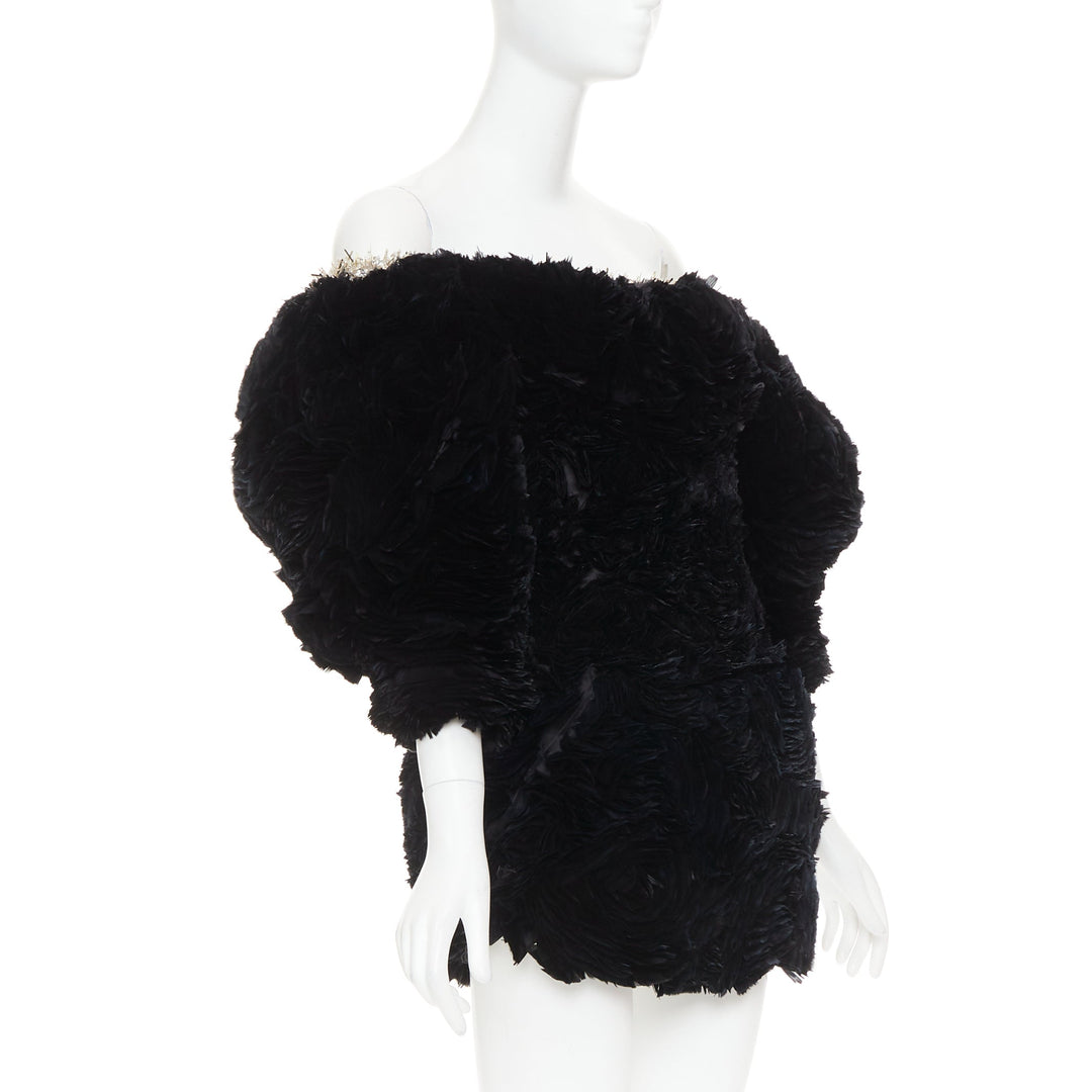 rare ALEXANDRE VAUTHIER COUTURE SS2020 Runway Lemarie laser cut feather dress