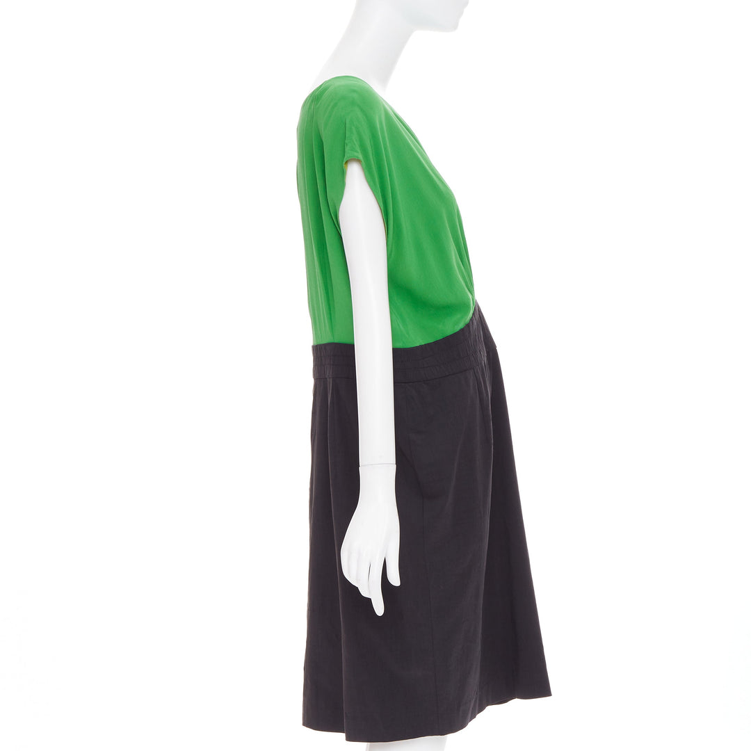 SAINT LAURENT 2012 sheer polkadot neckline crepe sheath dress FR34 XS