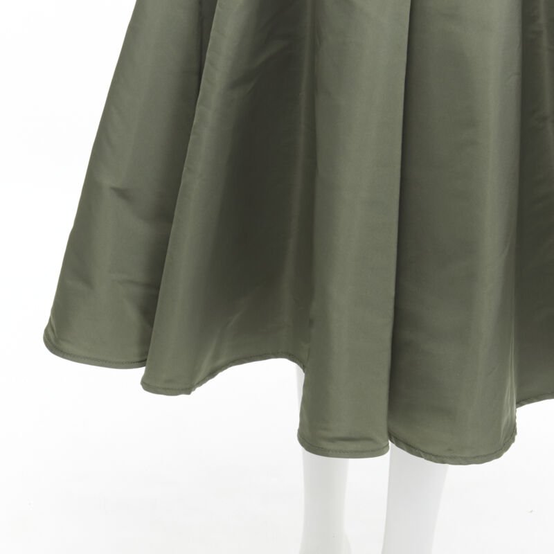 ALEXANDER MCQUEEN blue denim green taffeta deconstructed flared skirt IT36 S