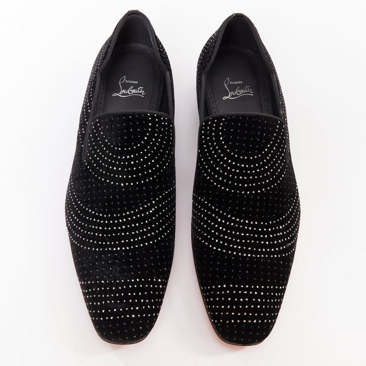 CHRISTIAN LOUBOUTIN Dandy Chick Orlato Flat Velvet River glitter loafer EU42.5