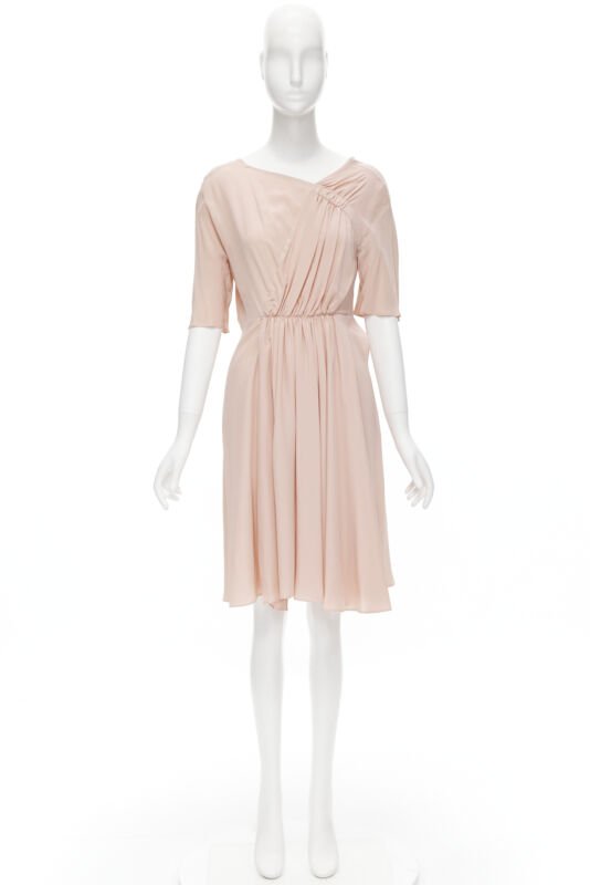 Female mannequin wearing Marni Pink Silk Women Cocktail Dresses in Size IT38 | Available at JHROP