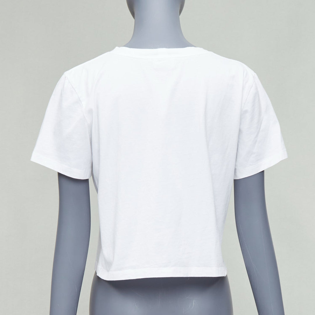 Female mannequin wearing Celine by Hedi Slimane White Cotton Women Top in Size  S | Available at JHROP