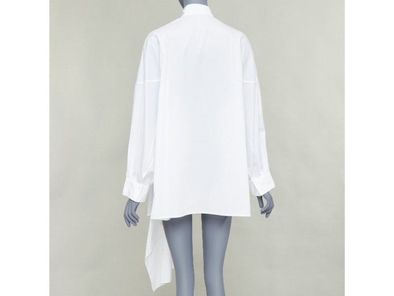 YOHJI YAMAMOTO white cotton oversized asymmetric high low hem shirt JP2 M
