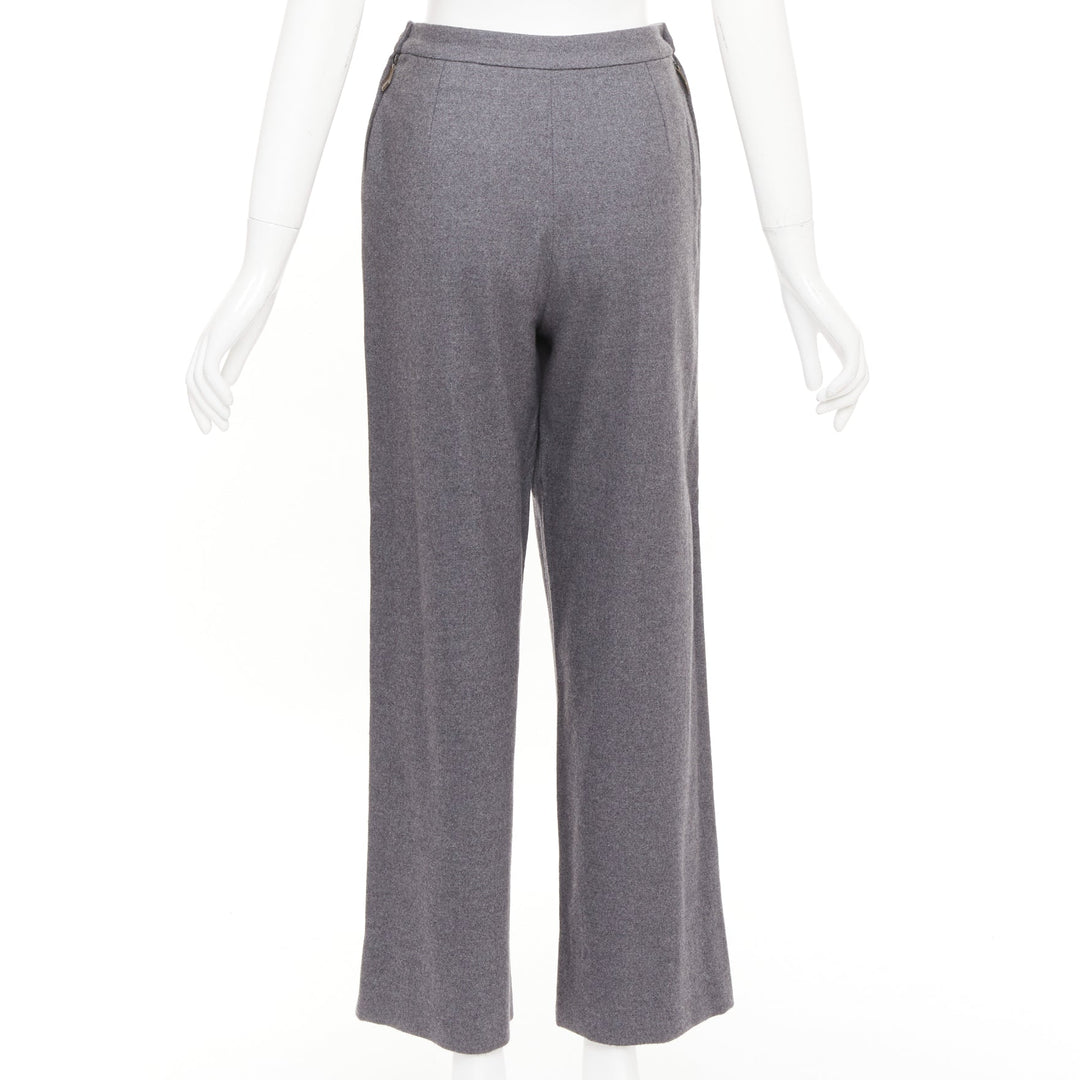 HERMES Martin Margiela Vintage grey cashmere wool high waisted pants FR36 S