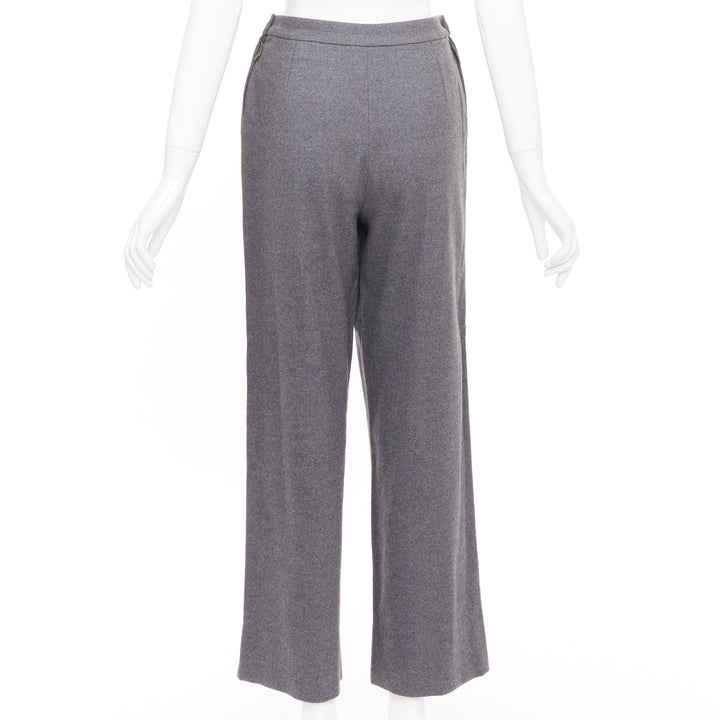HERMES Martin Margiela Vintage grey cashmere wool high waisted pants FR36 S