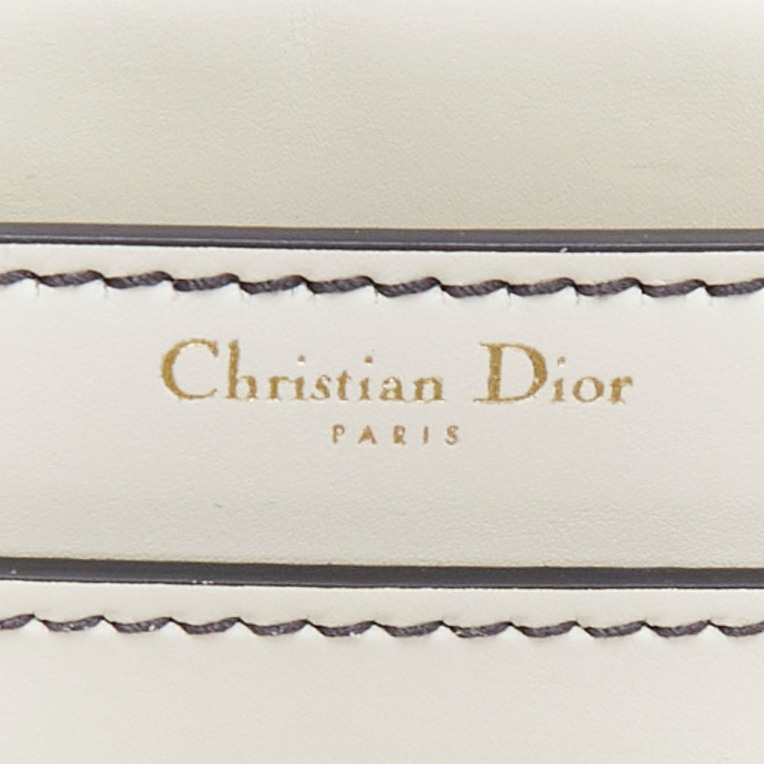 DIOR J'Adior Medium white leather gold letter chain flap crossbody bag