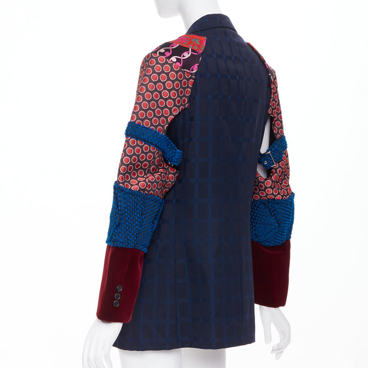 COMME DES GARCONS HOMME PLUS 2016 Armor of Peace jacquard patchwork blazer M