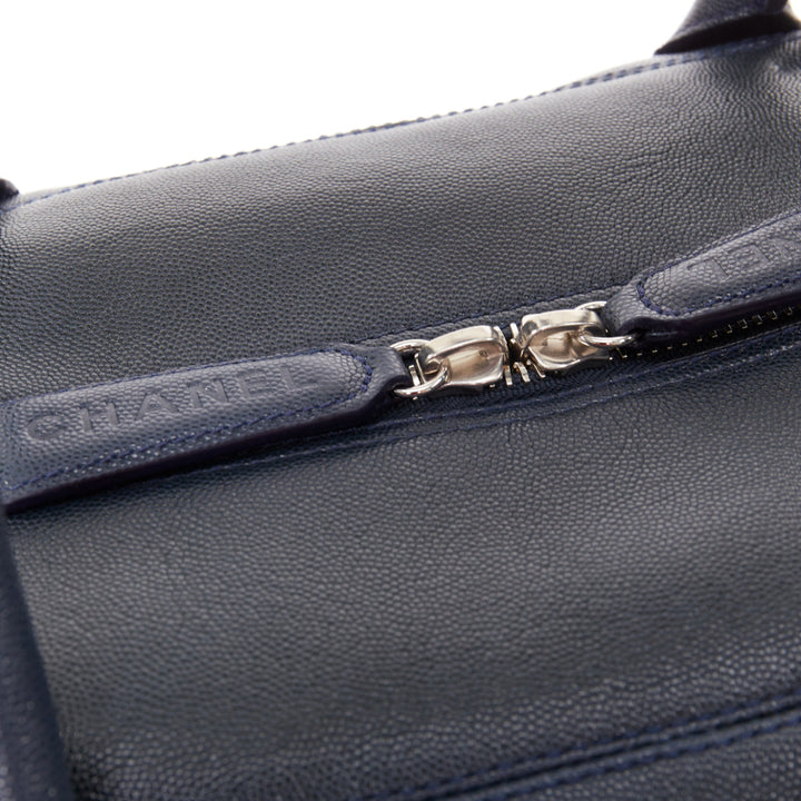 CHANEL 2012 Neo Executive Bowling Overnighter Duffle black leather travel bag