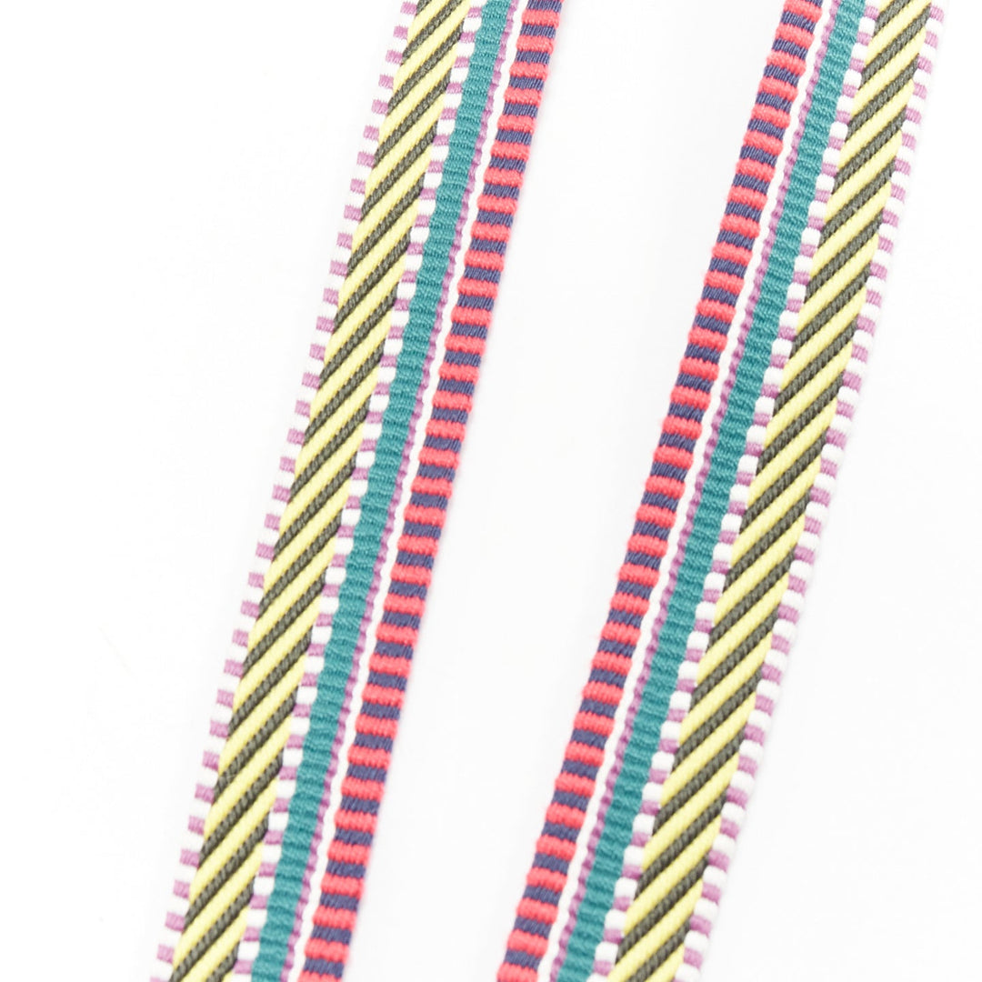 HERMES Sangle 25 multicolour chevron stripes woven silver hardware bag strap