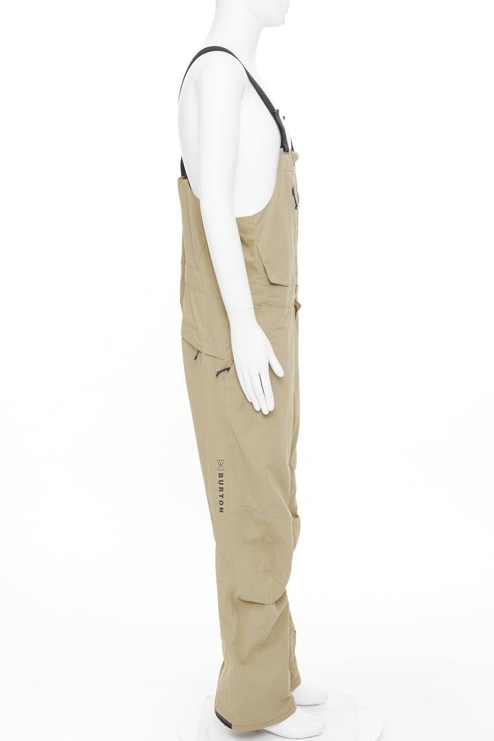 BURTON AK Freebird GORE-TEX 3L Stretch beige nylon snowboard bib pants L