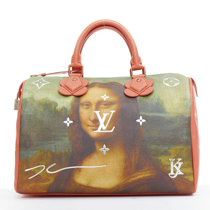 LOUIS VUITTON 2017 Jeff Koons Masters Da Vinci Mona Lisa Speedy 30 bag