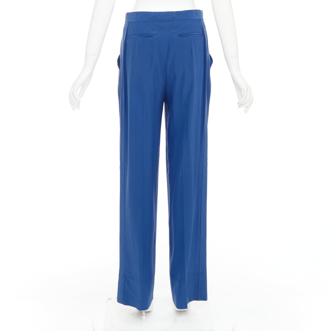 OLD CELINE Phoebe Philo French blue silky half zip tapered pants FR34 XS