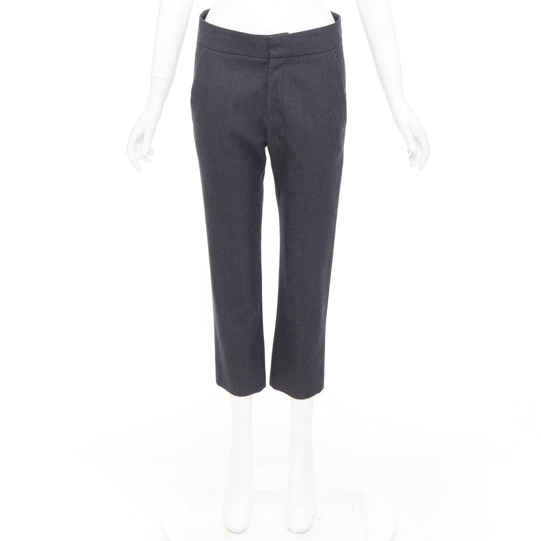 MARNI dark grey twill darted mid waisted cropped capri pants IT38 XS