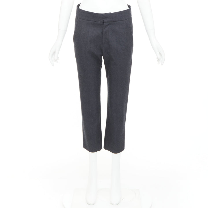 MARNI dark grey twill darted mid waisted cropped capri pants IT38 XS