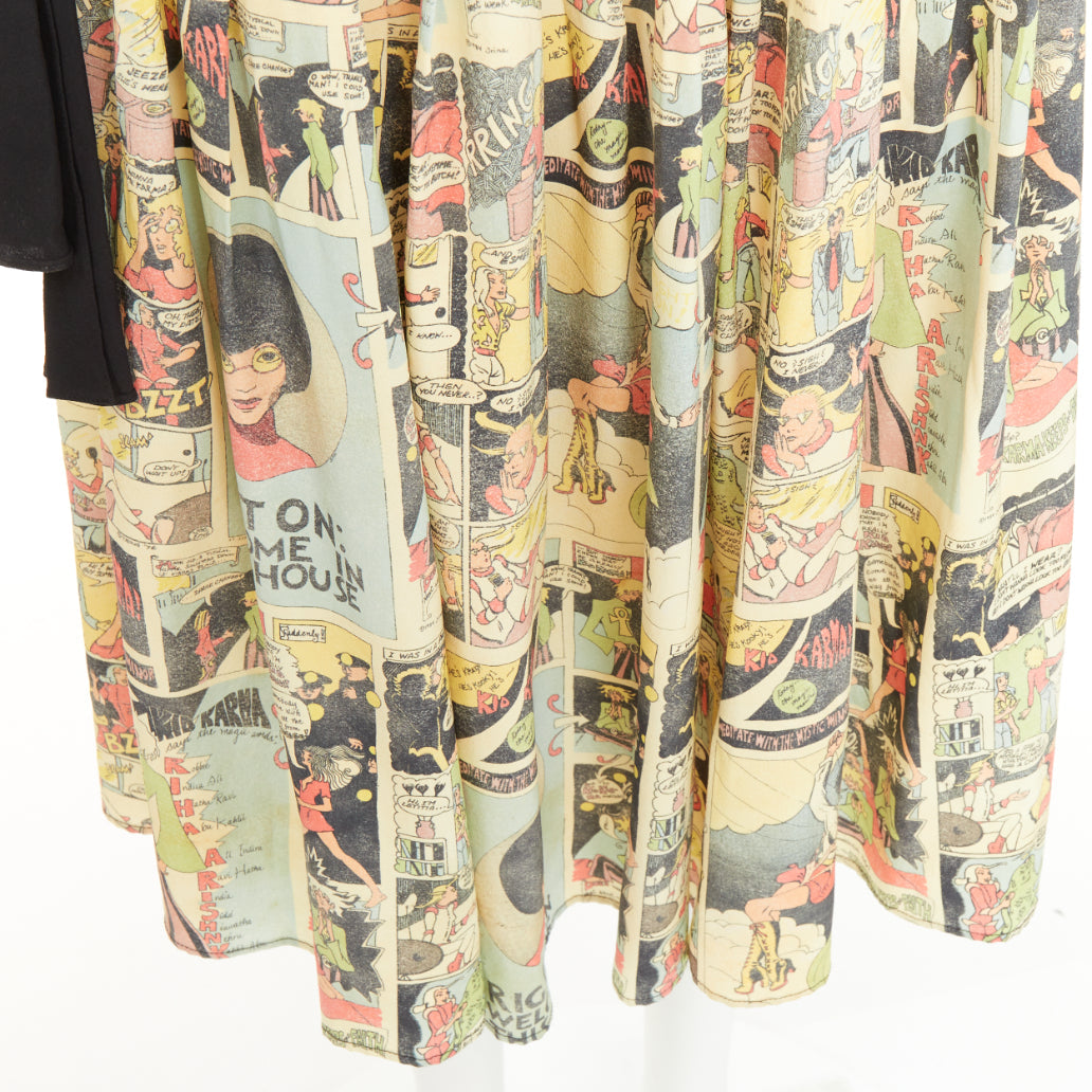 PRADA 2018 Runway manga anime comic strip graphic black tie silk skirt IT40 S