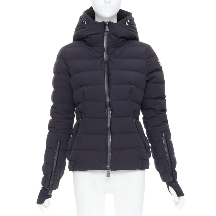 MONCLER Grenoble Chena Giubbotto black fitted puffer jacket Sz2 M
