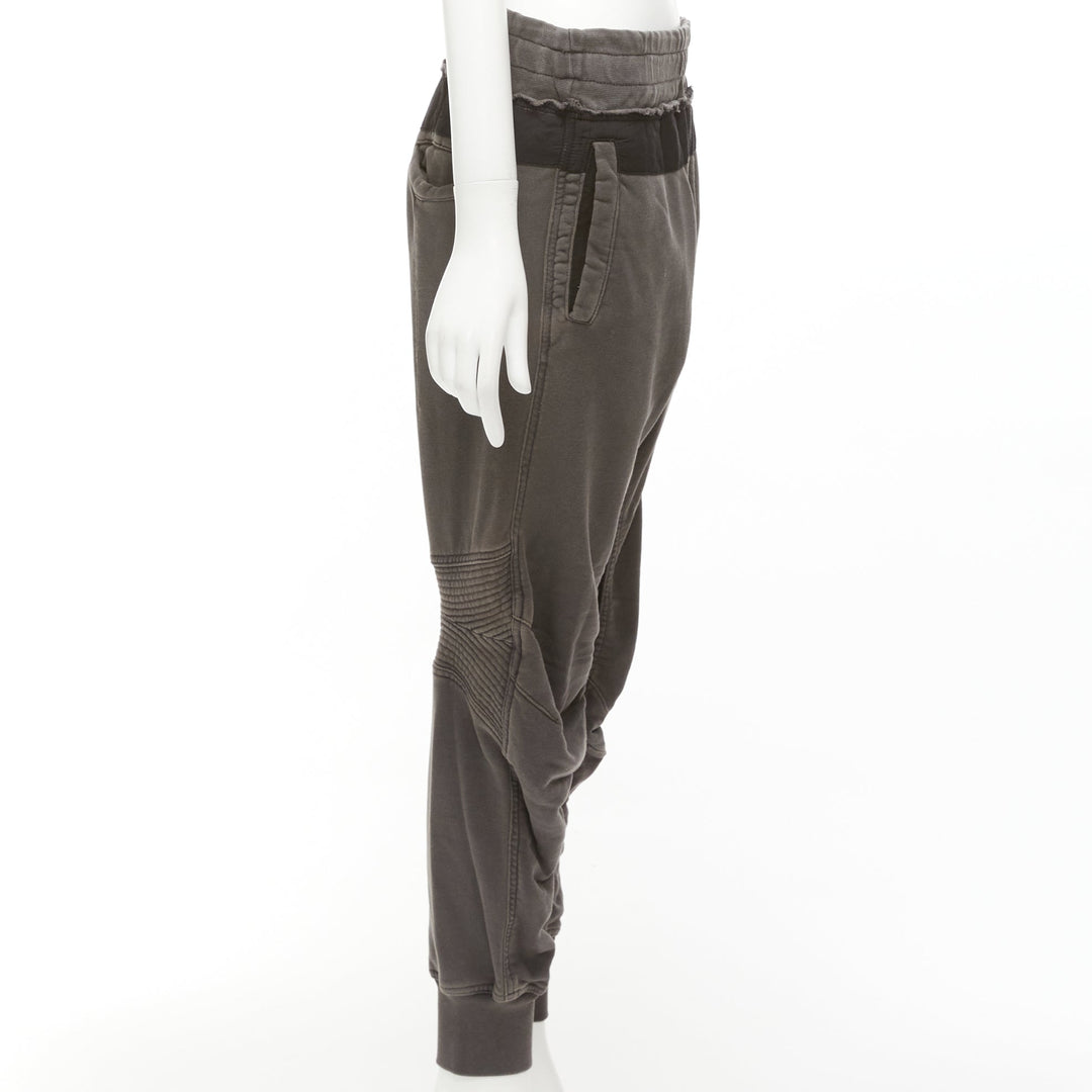 HAIDER ACKERMANN Perth grey washed cotton darted back jogger pants FR36 S