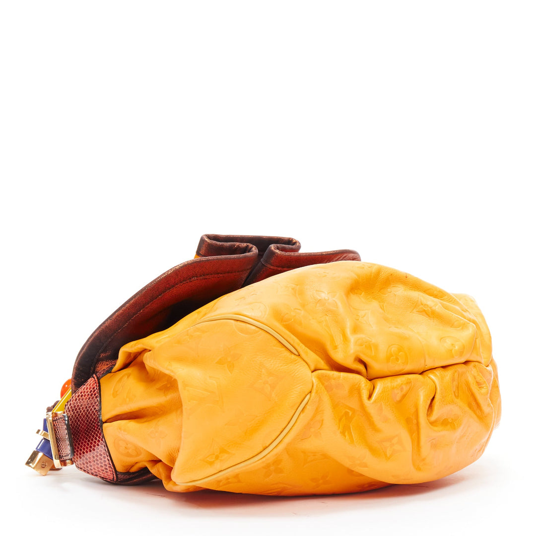 LOUIS VUITTON Marc Jacobs Kalahari PM monogram yellow leather top handle bag