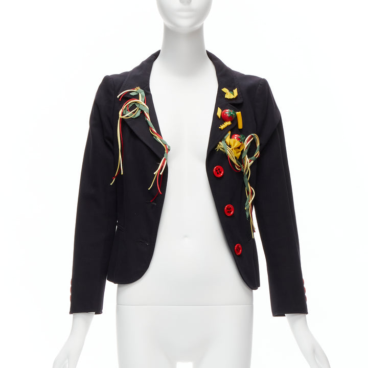 MOSCHINO CHEAP CHIC Vintage 2006 Truly Italian Runway navy pasta blazer