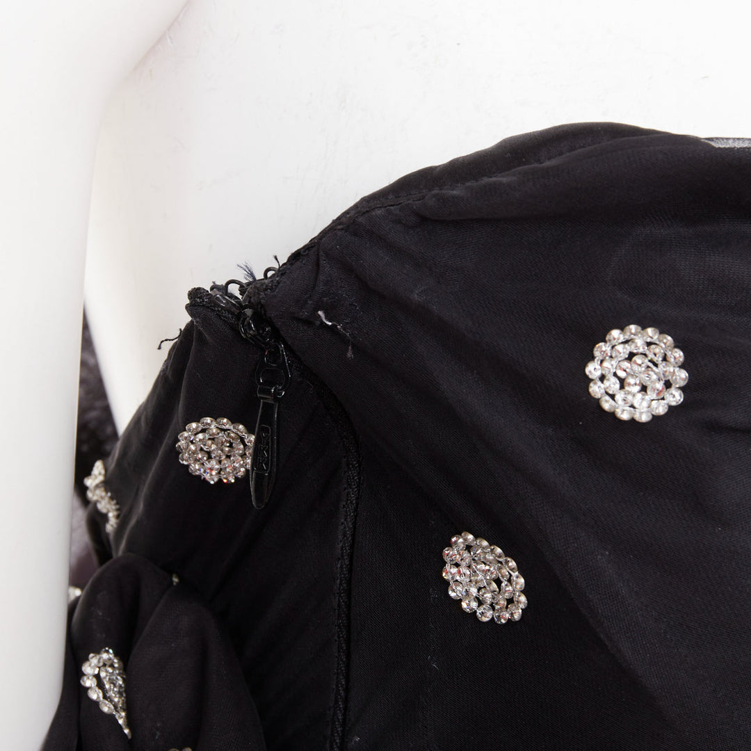 ALEXANDRE VAUTHIER COUTURE SS2019 Runway crystal polka dot ruffle shoulder dress