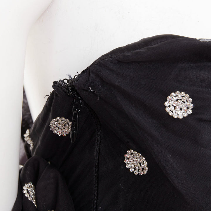 ALEXANDRE VAUTHIER COUTURE SS2019 Runway crystal polka dot ruffle shoulder dress