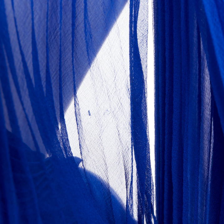 rare ALEXANDRE VAUTHIER COUTURE AW2022 Runway Lognon blue floral pleated gown