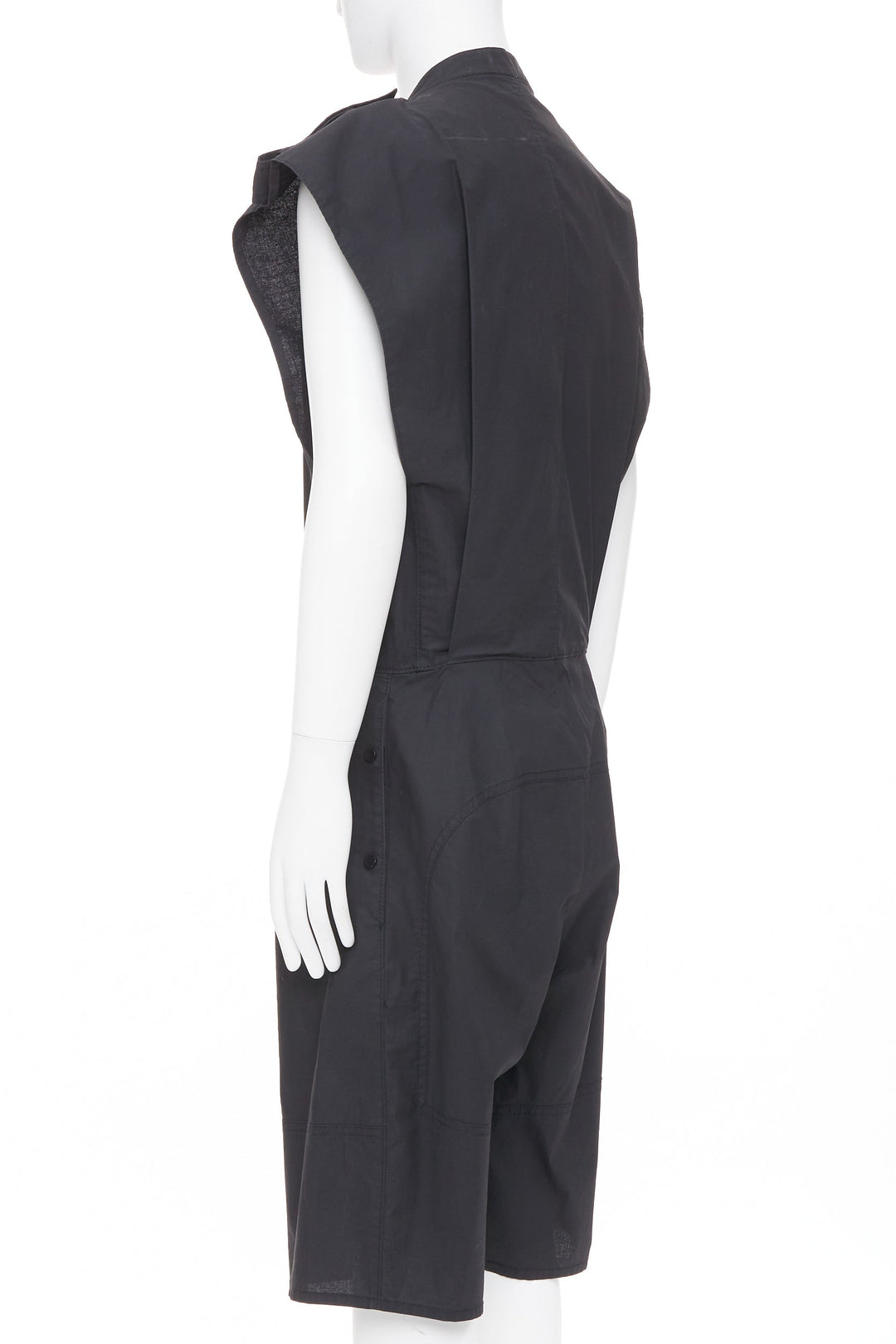 BOTTEGA VENETA 2020 Runway black cotton sleeveless utility jumpsuit IT46 S