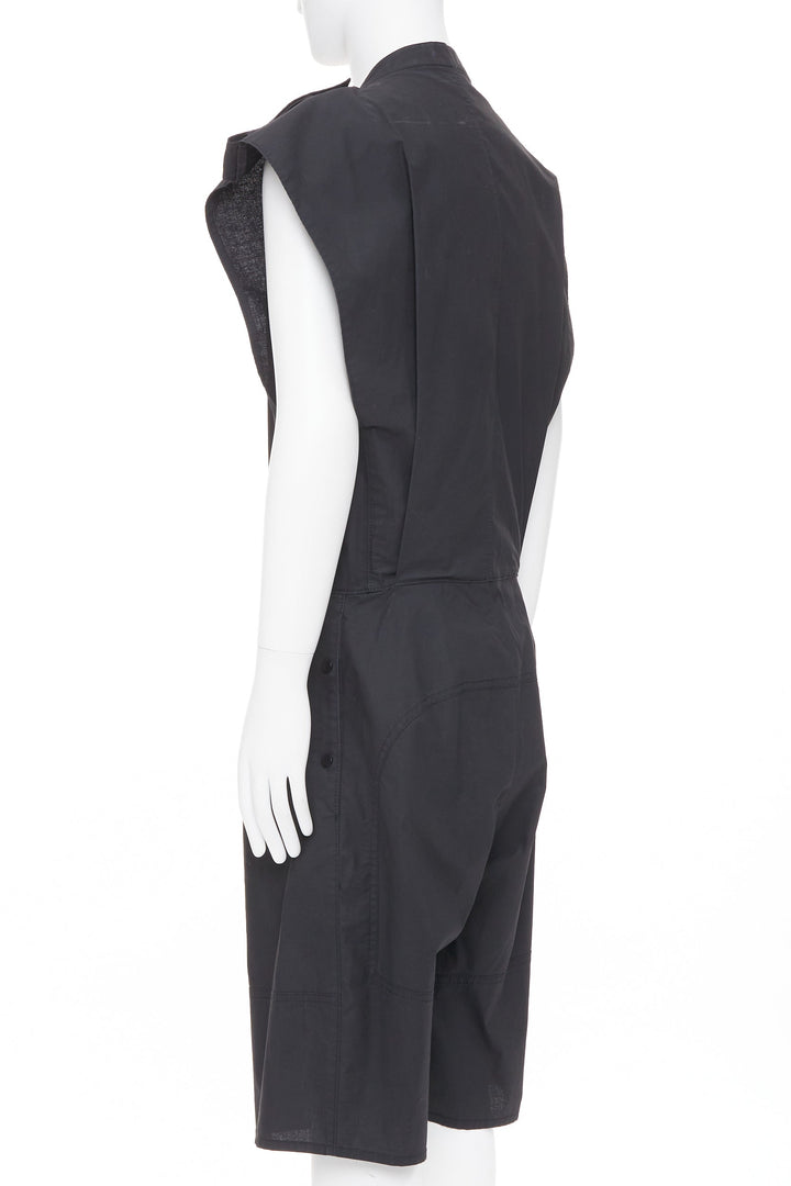 BOTTEGA VENETA 2020 Runway black cotton sleeveless utility jumpsuit IT46 S