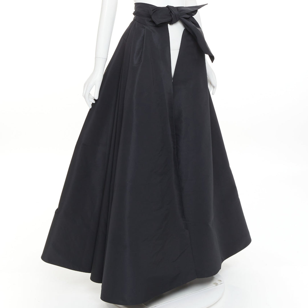 ALEXANDRE VAUTHIER COUTURE Runway black structured duchess satin train skirt