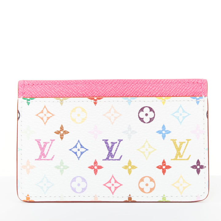 LOUIS VUITTON 2025 Runway Takashi Murakami white Monogram Multicolore cardholder