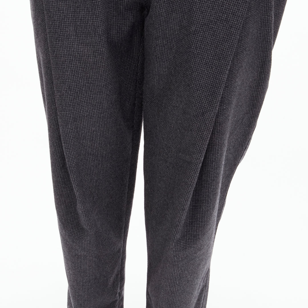 STELLA MCCARTNEY 100% wool grey houndstooth structural pleat  pants IT38 XS