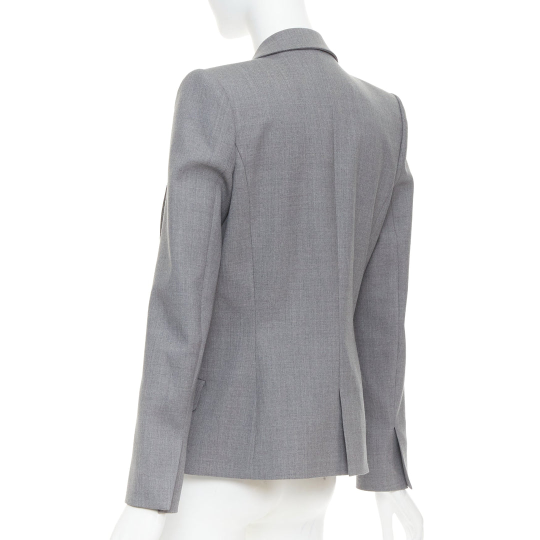 ALEXANDRE VAUTHIER COUTURE grey wooly peak lapel single breasted blazer jacket