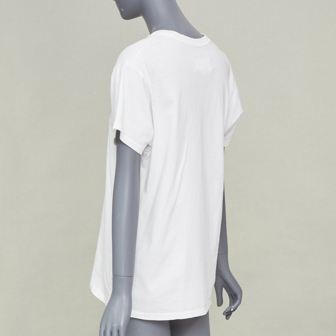 MAISON MARGIELA 2022 Numeric Logo Distortion Print casual white cotton tshirt S