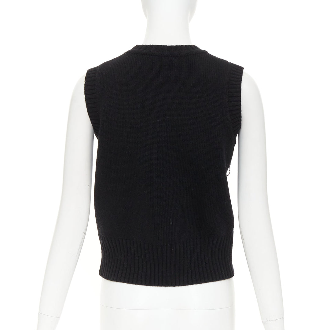 CHARLES JEFFREY LOVERBOY guddle tassel fringe punk graphic knit sweater vest XS