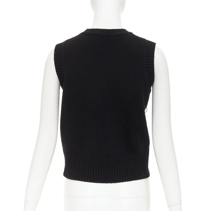 CHARLES JEFFREY LOVERBOY guddle tassel fringe punk graphic knit sweater vest XS