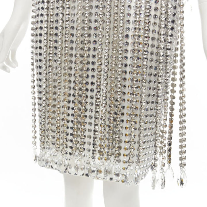 BURBERRY RICCARDO TISCI Runway rhinestone crystal flapper dress UK6 S