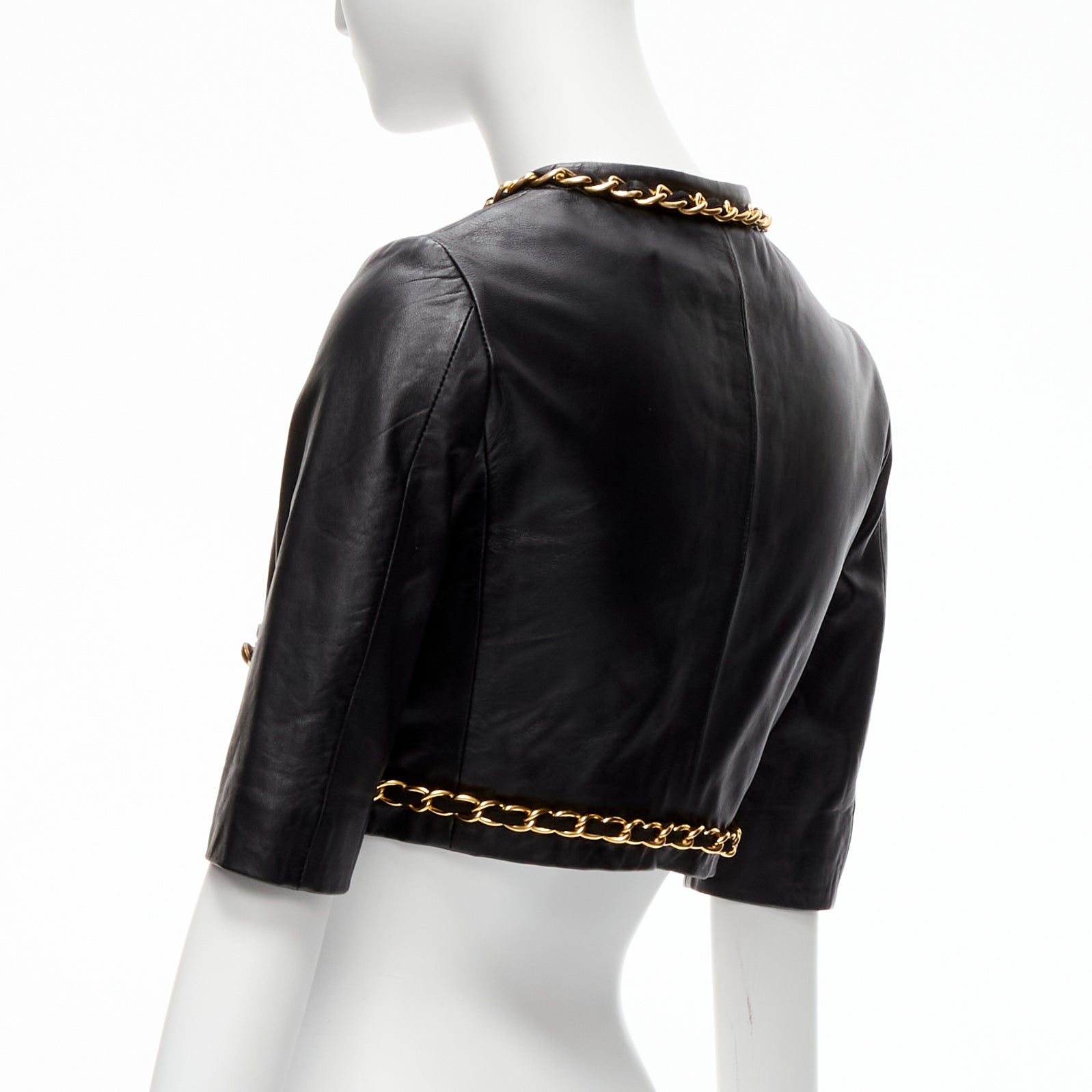 Moschino cheap and shops chic black crop jacket quilted sz s