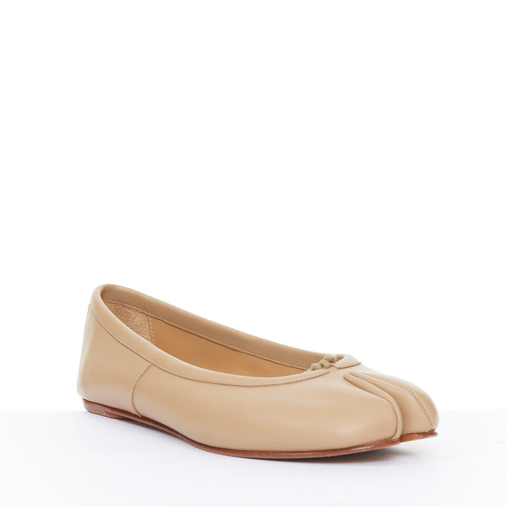 MAISON MARGIELA Tabi  nude soft nappa leather split toe ballet flats EU37.5