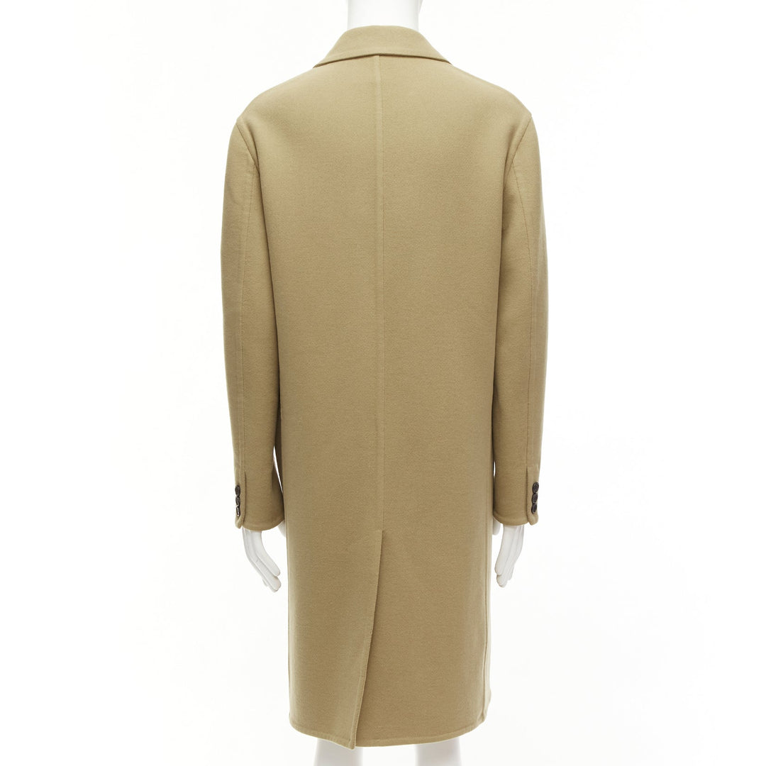 LOEWE camel wool cashmere black double breasted oversized coat IT46 S
