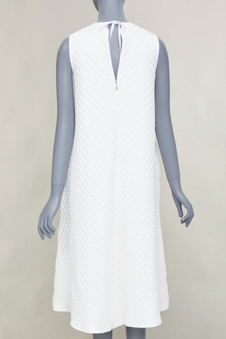 MELITTA BAUMEISTER white diamond quilted front pocket midi tent dress S