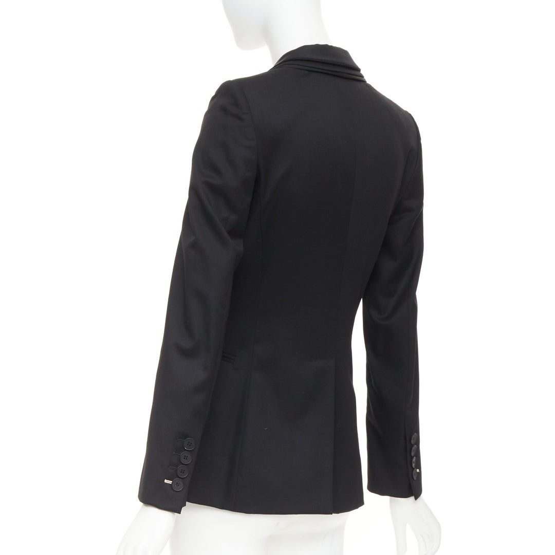 STELLA MCCARTNEY 2014 black wool layered shawl collar tuxedo blazer IT36A XXS