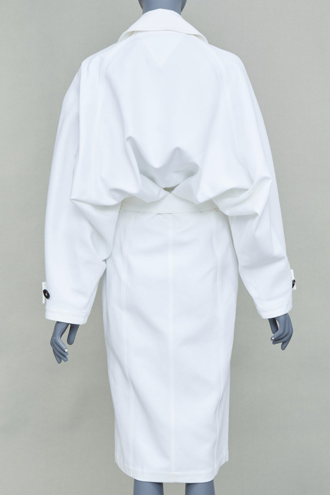 BOTTEGA VENETA Daniel Lee white cotton bubble back trench coat IT36 XXS