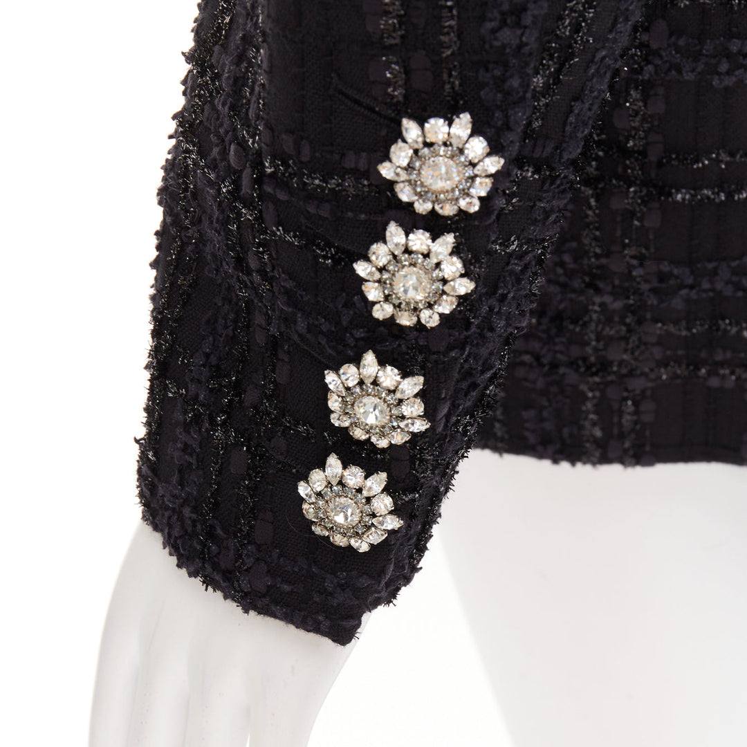 ALEXANDRE VAUTHIER COUTURE AW2019 Runway black metallic tweed oversized blazer