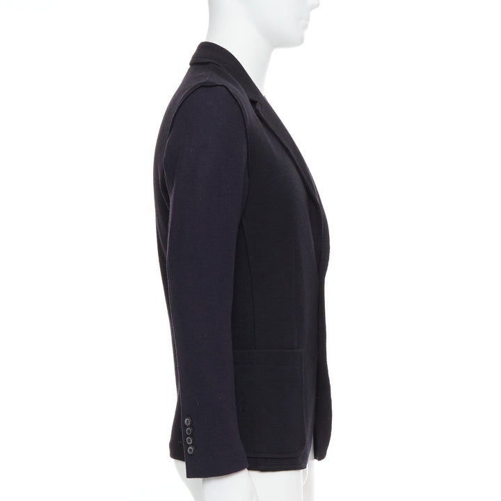 Male mannequin wearing Lanvin by Alber Elbaz Black Wool Men Blazers in Size EU44 | Available at JHROP