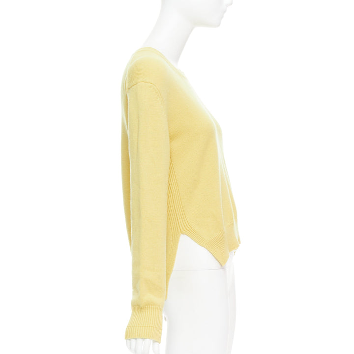 OLD CELINE Phoebe Philo yellow cashmere anagram logo sweater S