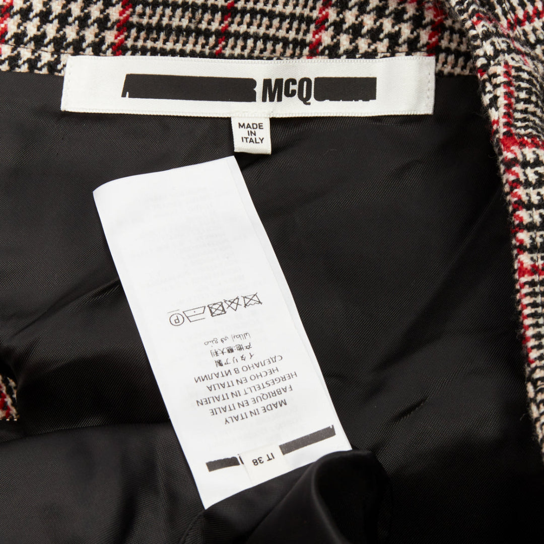 MCQ ALEXANDER MCQUEEN multicolor plaid checked tweed pleated midi skirt IT38