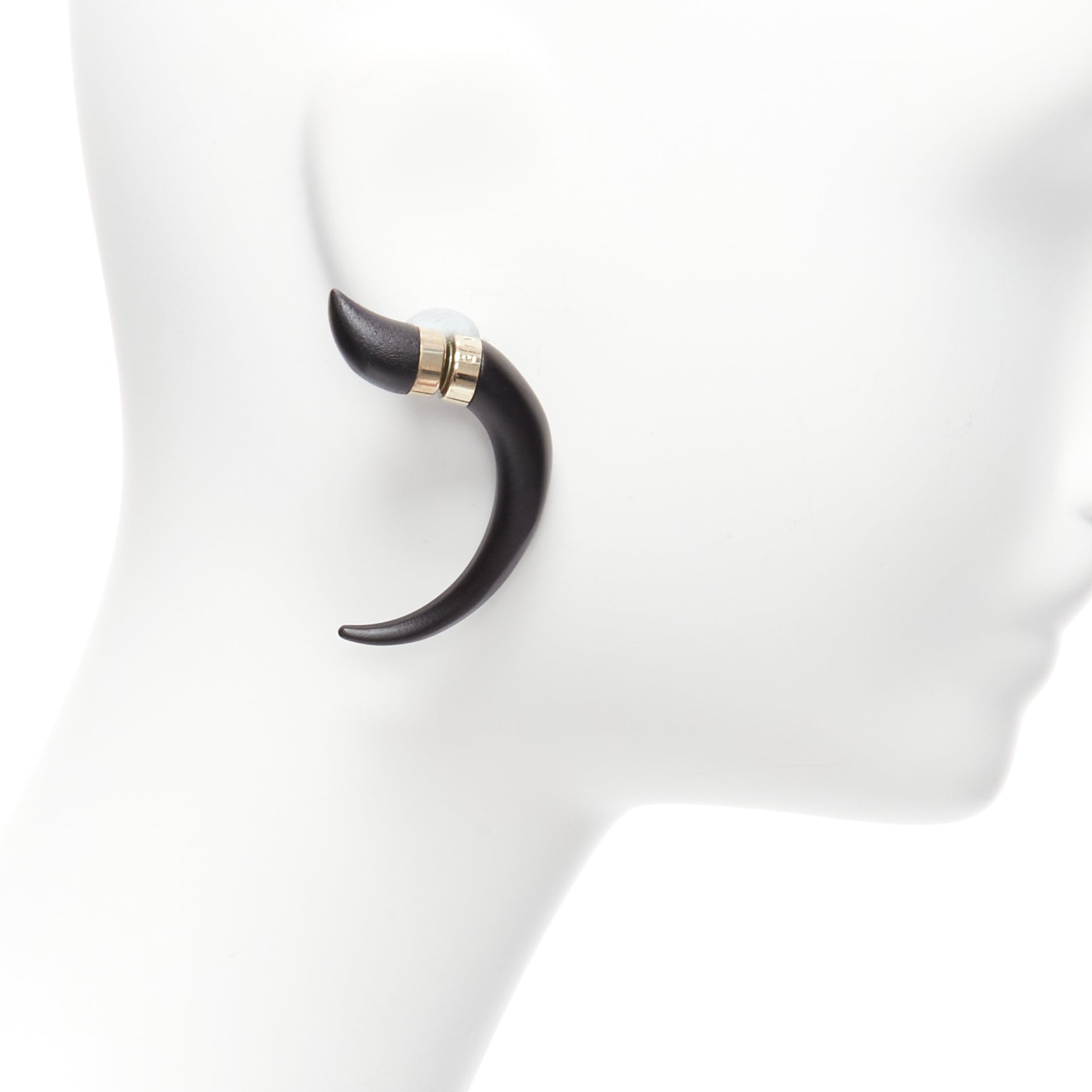 GIVENCHY Black-Matte Animal Reptile Door Knocker outlets Textured GT Hoop Earrings GIFT