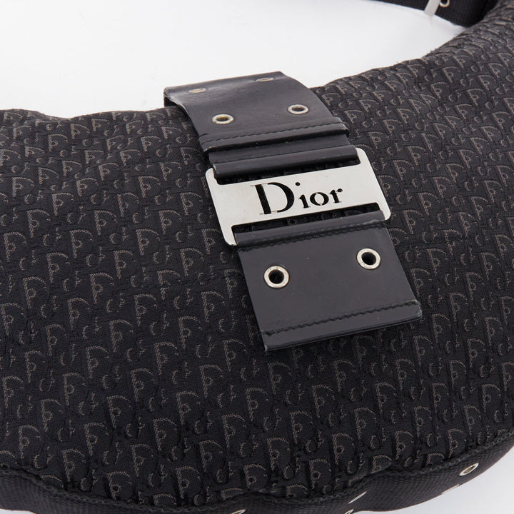 CHRISTIAN DIOR John Galliano Street Chic Hobo black Diorissimo crossbody bag