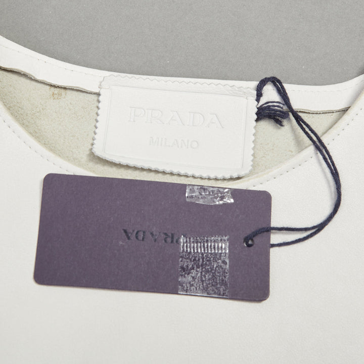 rare PRADA 2023 Runway Raf Simons Vitello white calf leather buckle vest IT50 L